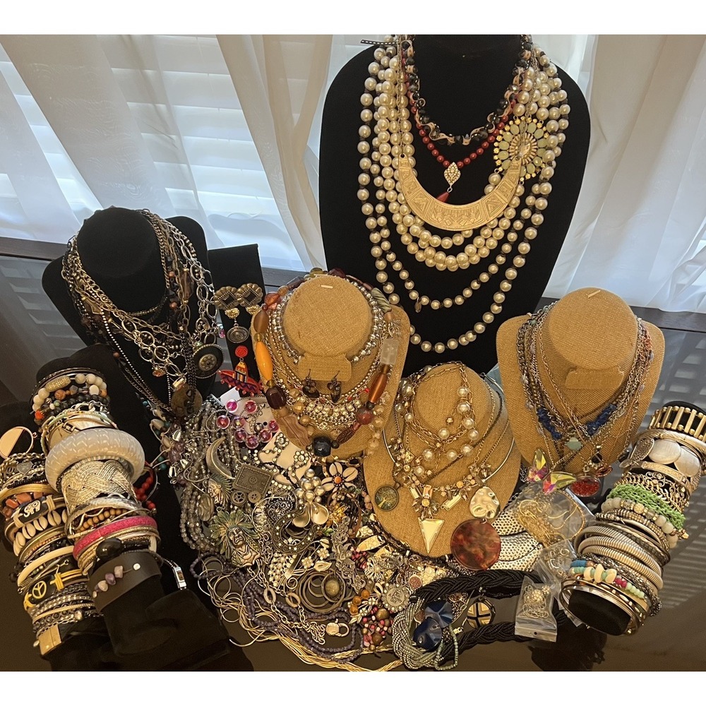 9 + LB Vintage & Modern Junk Jewelry Lot – Craft, Repair & Repurpose